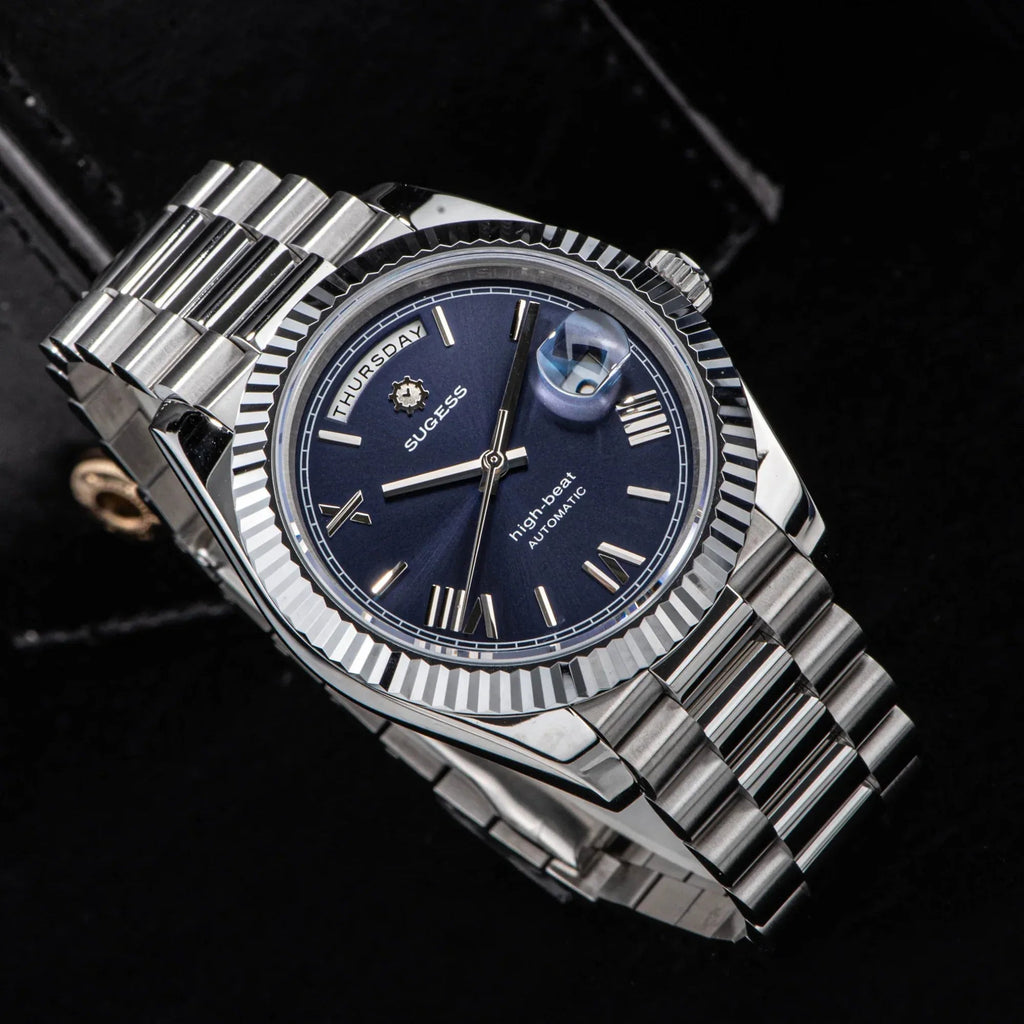 Sugess Heritage 433 DD Date and Day Display Stainless-Steel - Deep Blue Dial - DREAM WATCHES