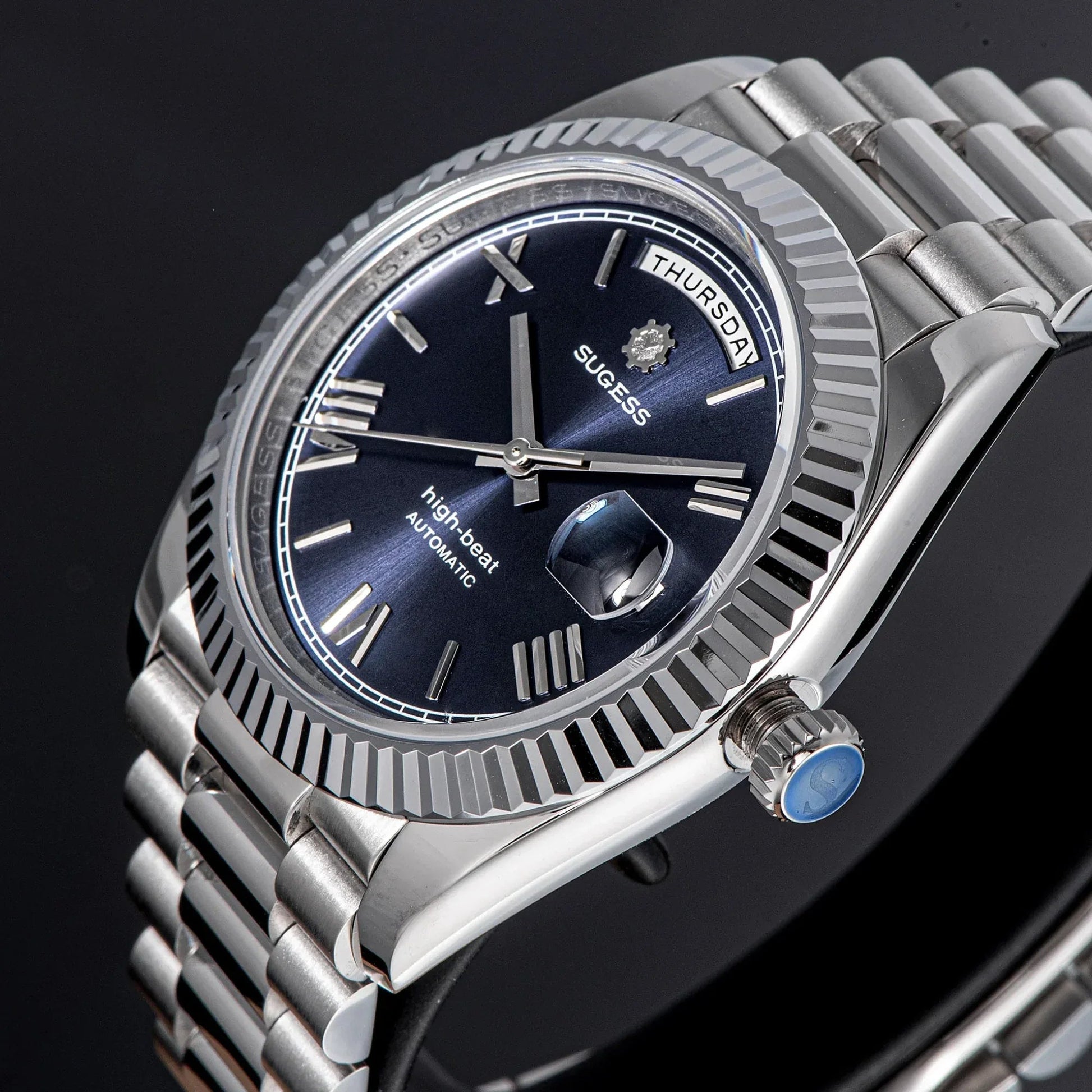 Sugess Heritage 433 DD Date and Day Display Stainless-Steel - Deep Blue Dial - DREAM WATCHES
