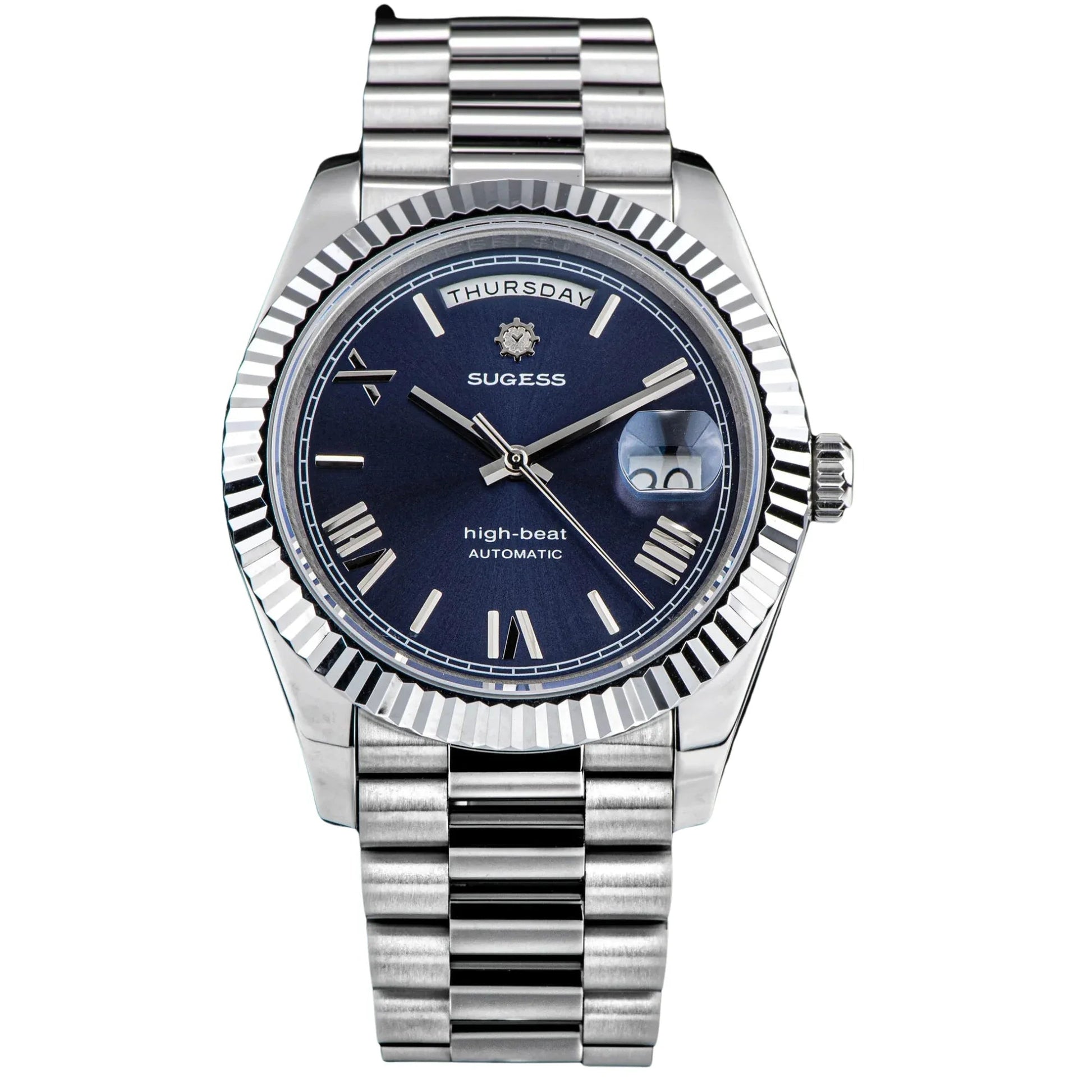 Sugess Heritage 433 DD Date and Day Display Stainless-Steel - Deep Blue Dial - DREAM WATCHES