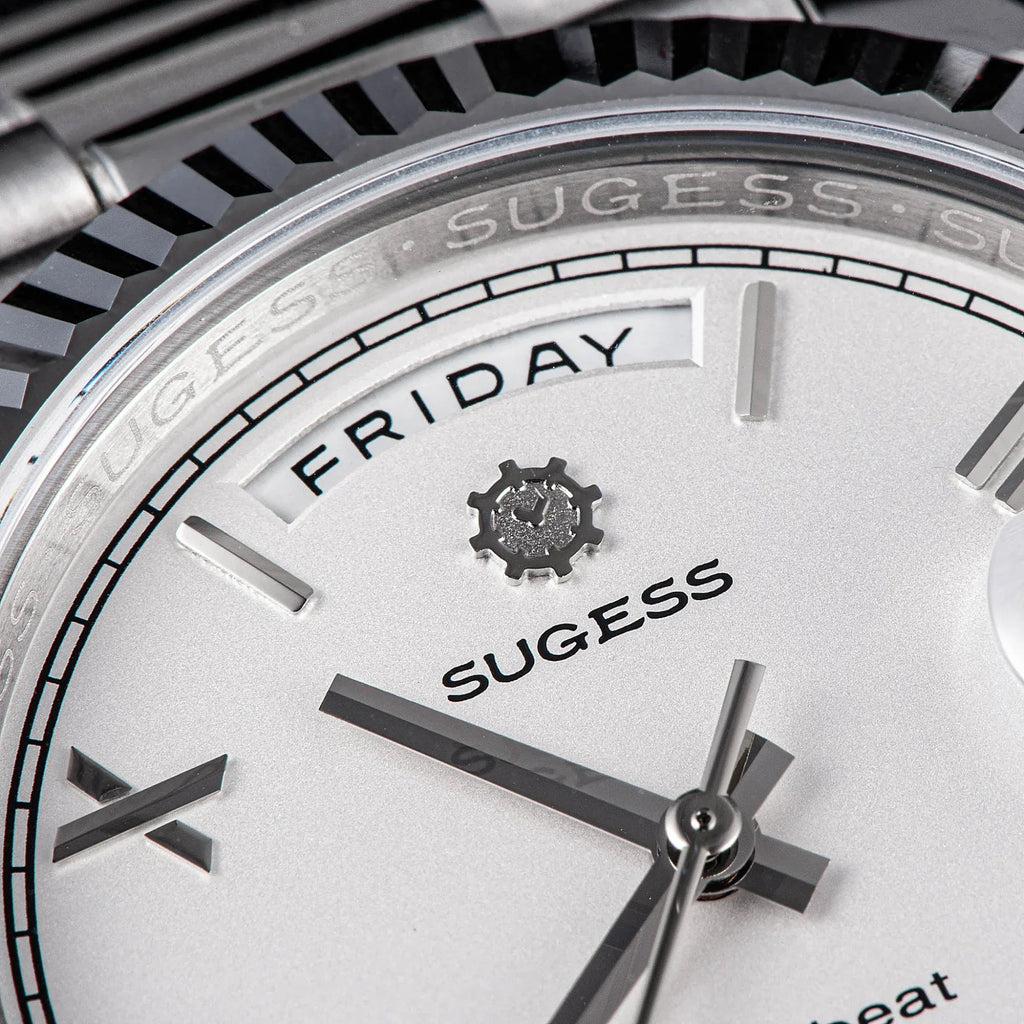 Sugess Heritage 433 DD Date and Day Display Stainless-Steel - White Dial - DREAM WATCHES