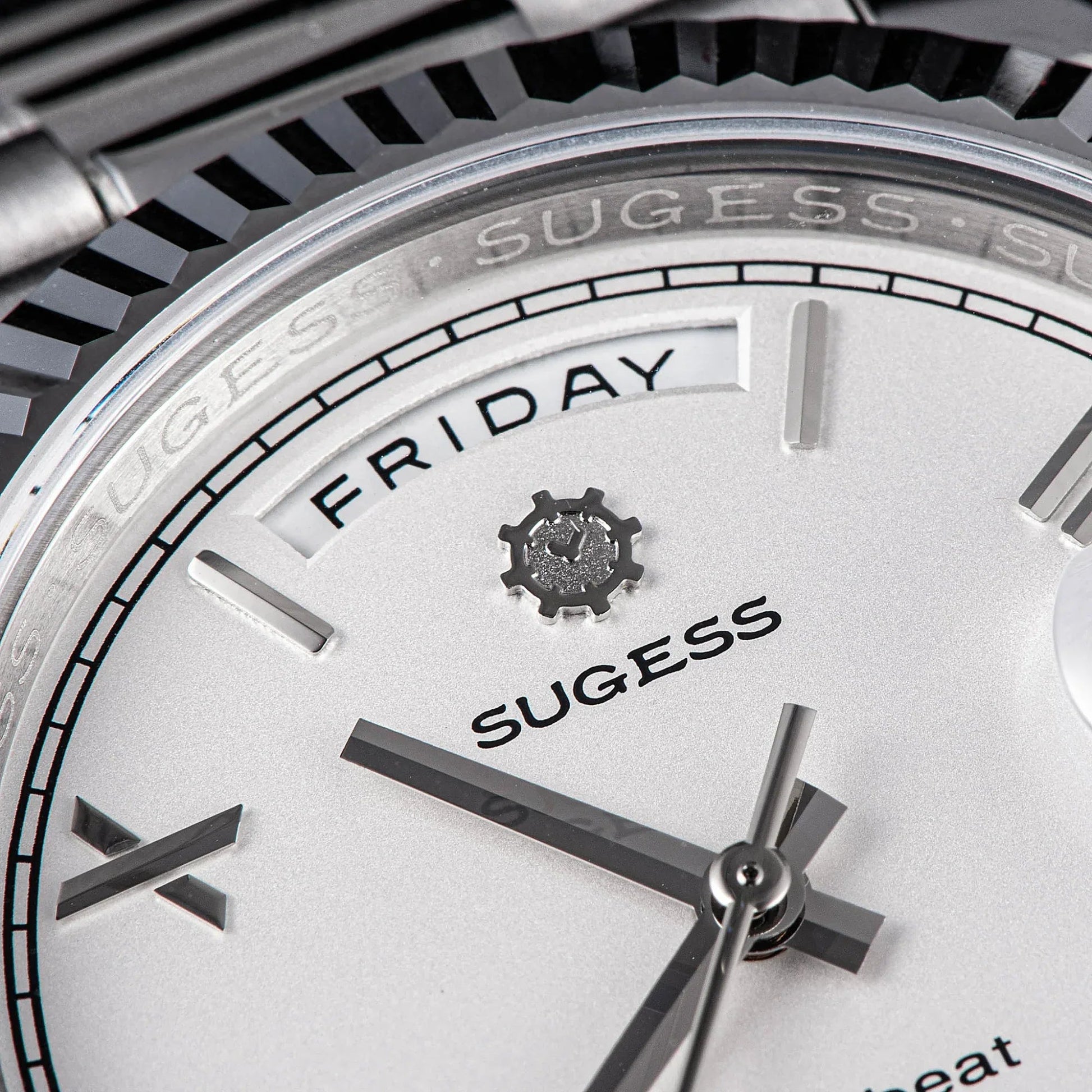 Sugess Heritage 433 DD Date and Day Display Stainless-Steel - White Dial - DREAM WATCHES