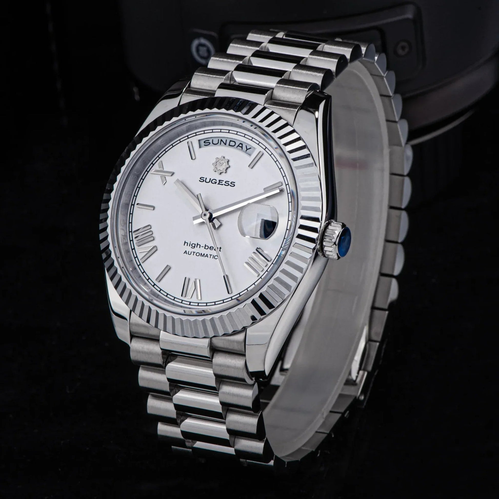 Sugess Heritage 433 DD Date and Day Display Stainless-Steel - White Dial - DREAM WATCHES