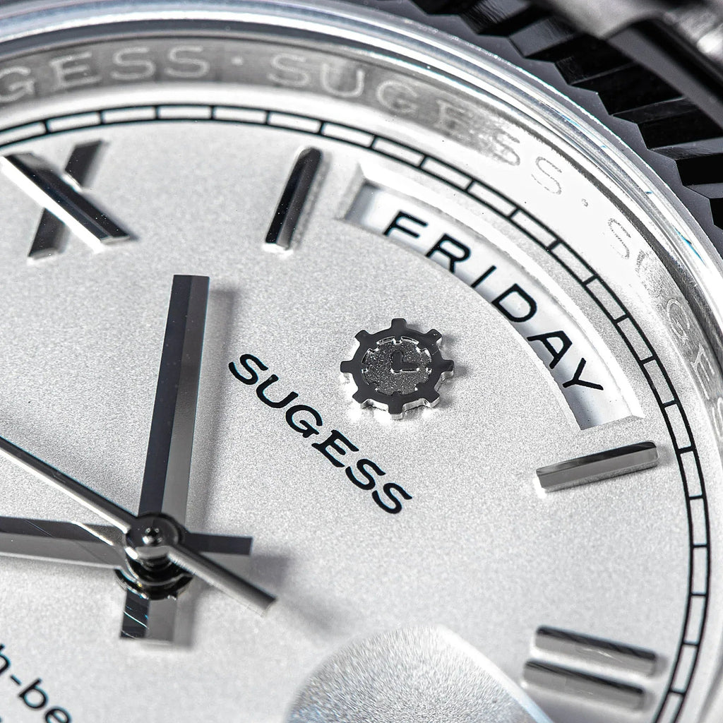 Sugess Heritage 433 DD Date and Day Display Stainless-Steel - White Dial - DREAM WATCHES