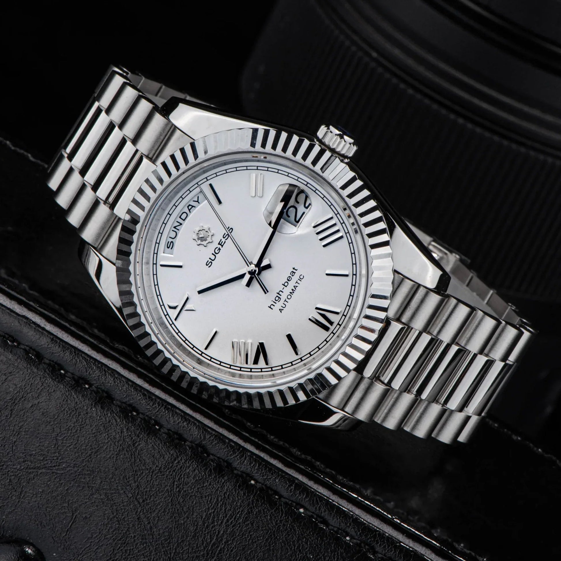 Sugess Heritage 433 DD Date and Day Display Stainless-Steel - White Dial - DREAM WATCHES