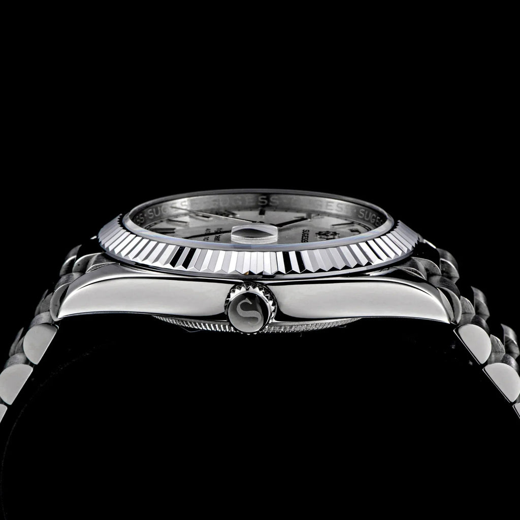 Sugess Heritage 433 DD Date and Day Display Stainless-Steel - White Dial - DREAM WATCHES