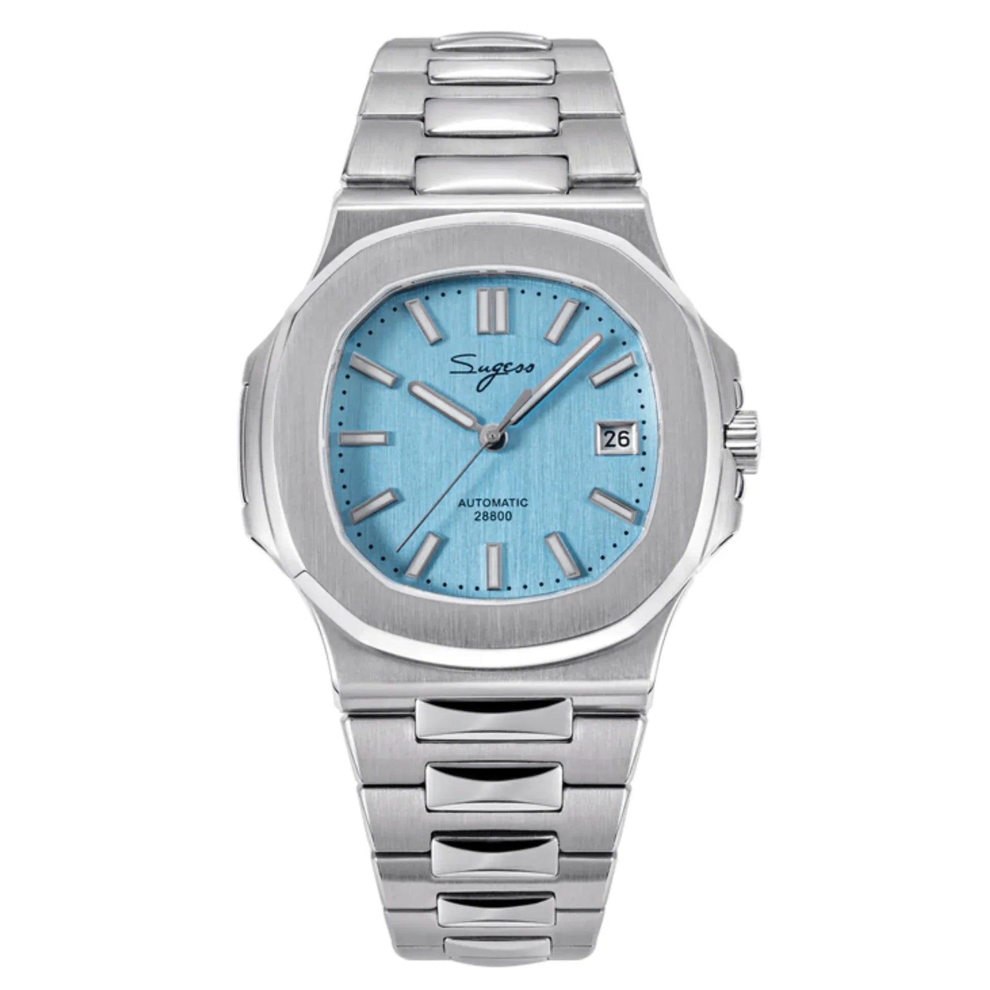 SUGESS Heritage S466 PP Octagonal Day Display Light Blue Mother of Pearl Dial Stainless-Steel Automatic - DREAM WATCHES
