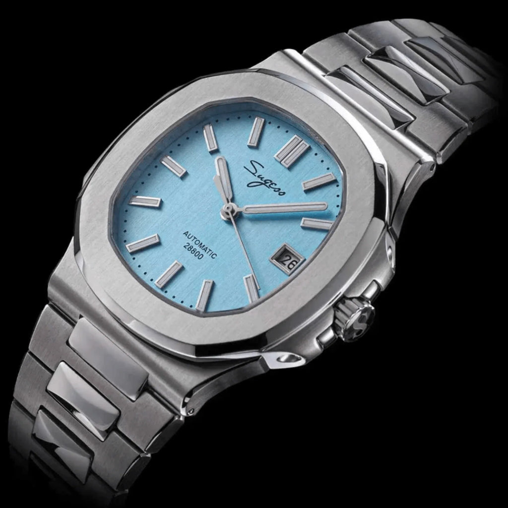 SUGESS Heritage S466 PP Octagonal Day Display Light Blue Mother of Pearl Dial Stainless-Steel Automatic - DREAM WATCHES