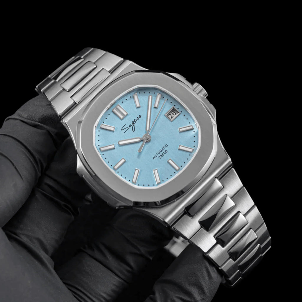 SUGESS Heritage S466 PP Octagonal Day Display Light Blue Mother of Pearl Dial Stainless-Steel Automatic - DREAM WATCHES