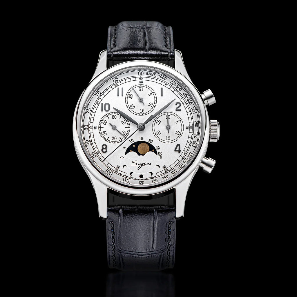 Sugess MoonPhase Master 389-2 White Dial Swan Neck Regulator - DREAM WATCHES