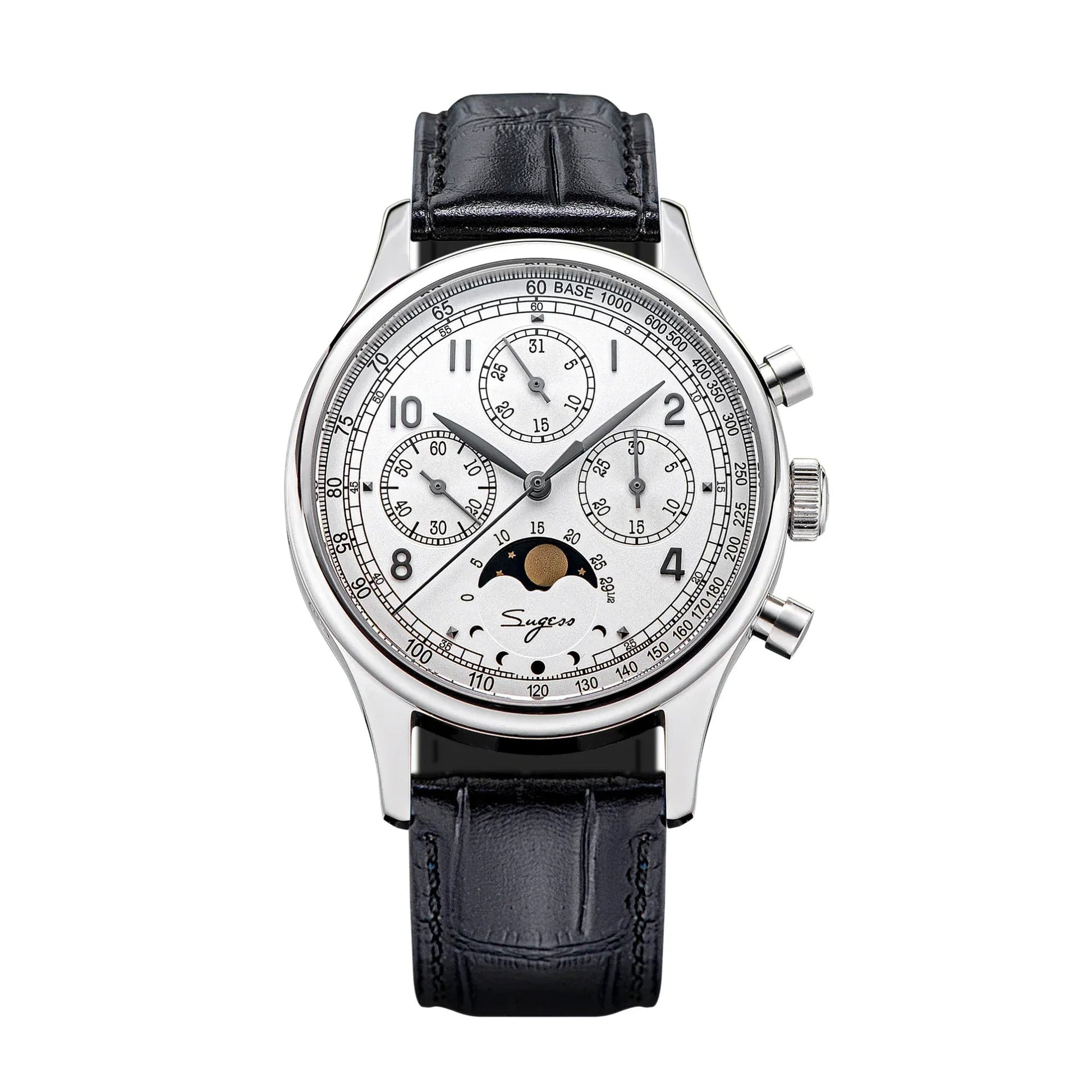 Sugess MoonPhase Master 389-2 White Dial Swan Neck Regulator - DREAM WATCHES