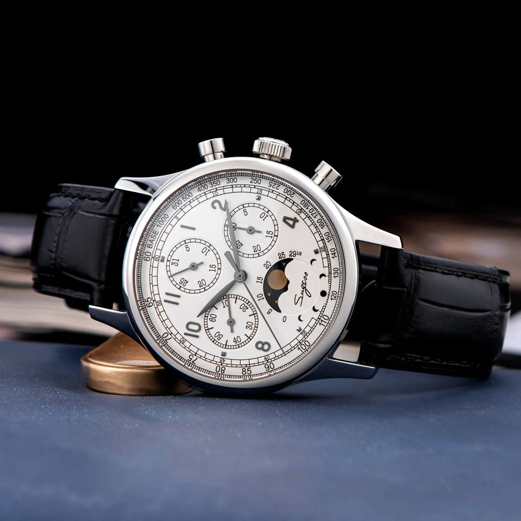 Sugess MoonPhase Master 389-2 White Dial Swan Neck Regulator - DREAM WATCHES