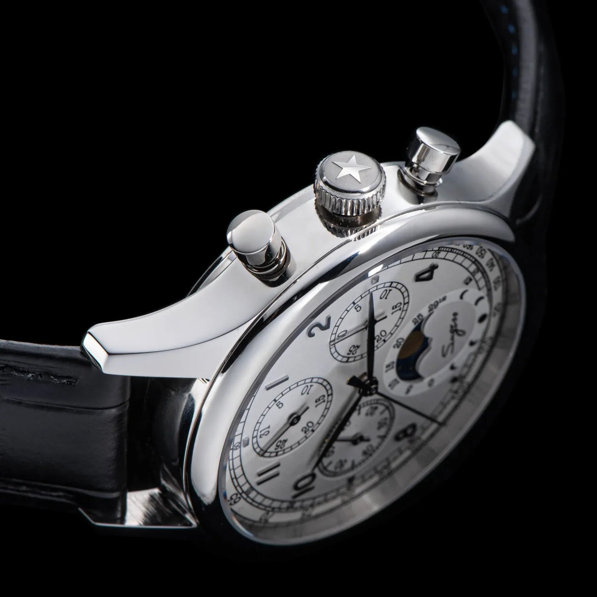 Sugess MoonPhase Master 389-2 White Dial Swan Neck Regulator - DREAM WATCHES