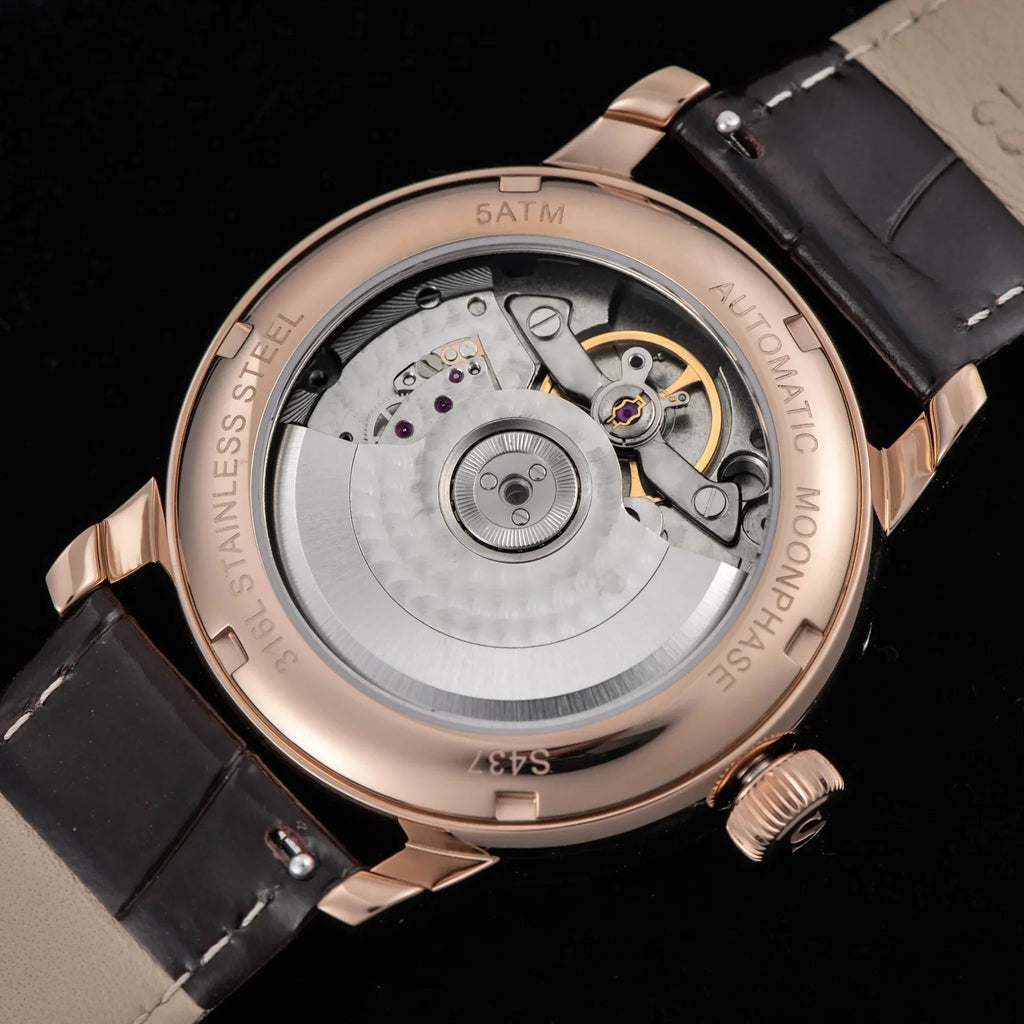 Sugess MoonPhase Master 437 Moon Phase Automatic Rose Gold - White Dial - DREAM WATCHES