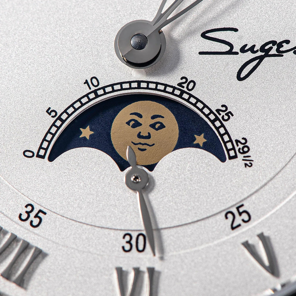 Sugess MoonPhase Master 437 Moon Phase Automatic Stainless-Steel - White Dial - DREAM WATCHES