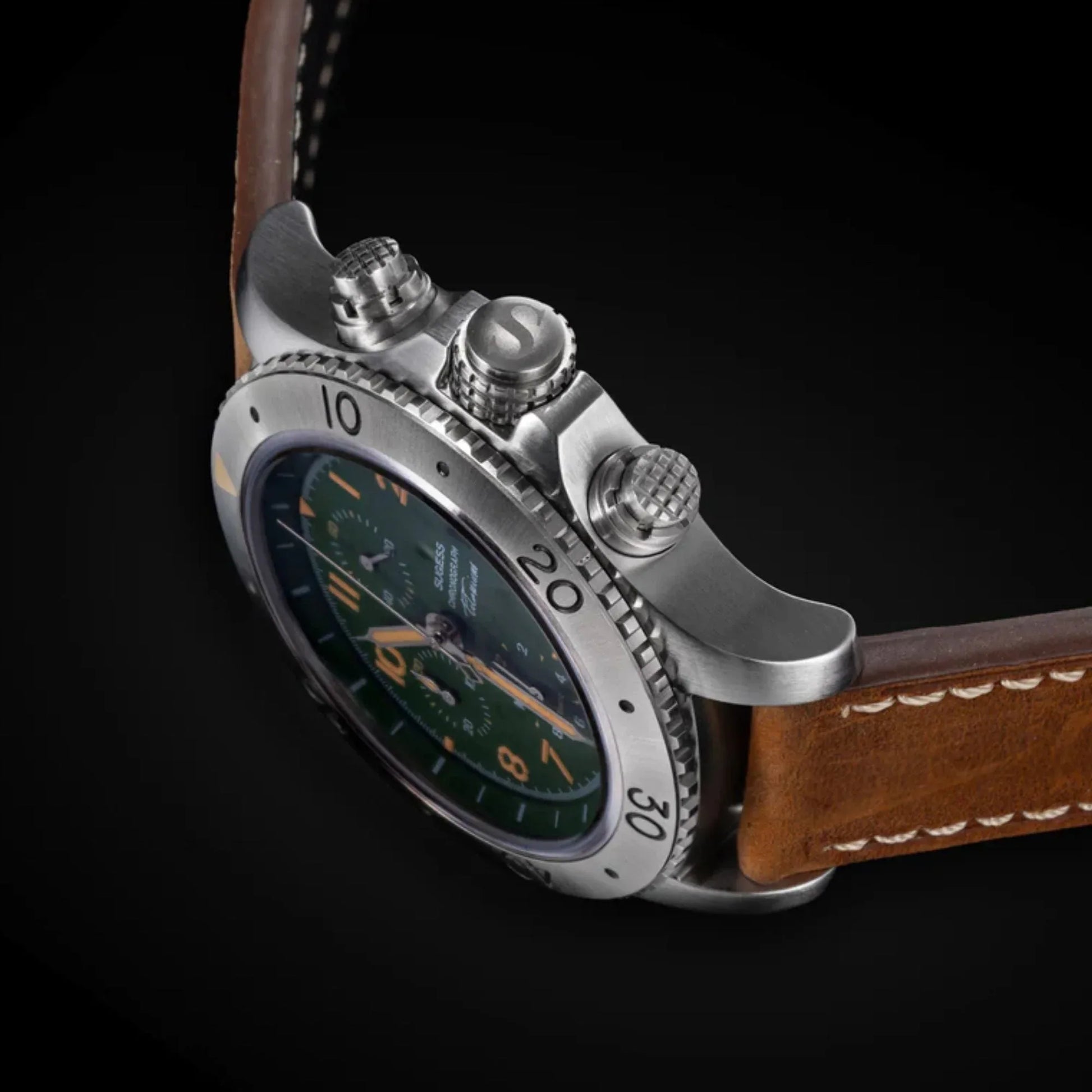 Sugess S464 Titanium Chronograph Green Dial - DREAM WATCHES