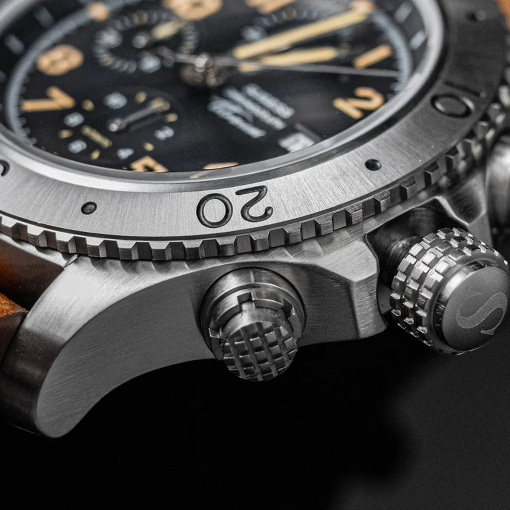 Sugess S464 Titanium Chronograph White Dial - DREAM WATCHES