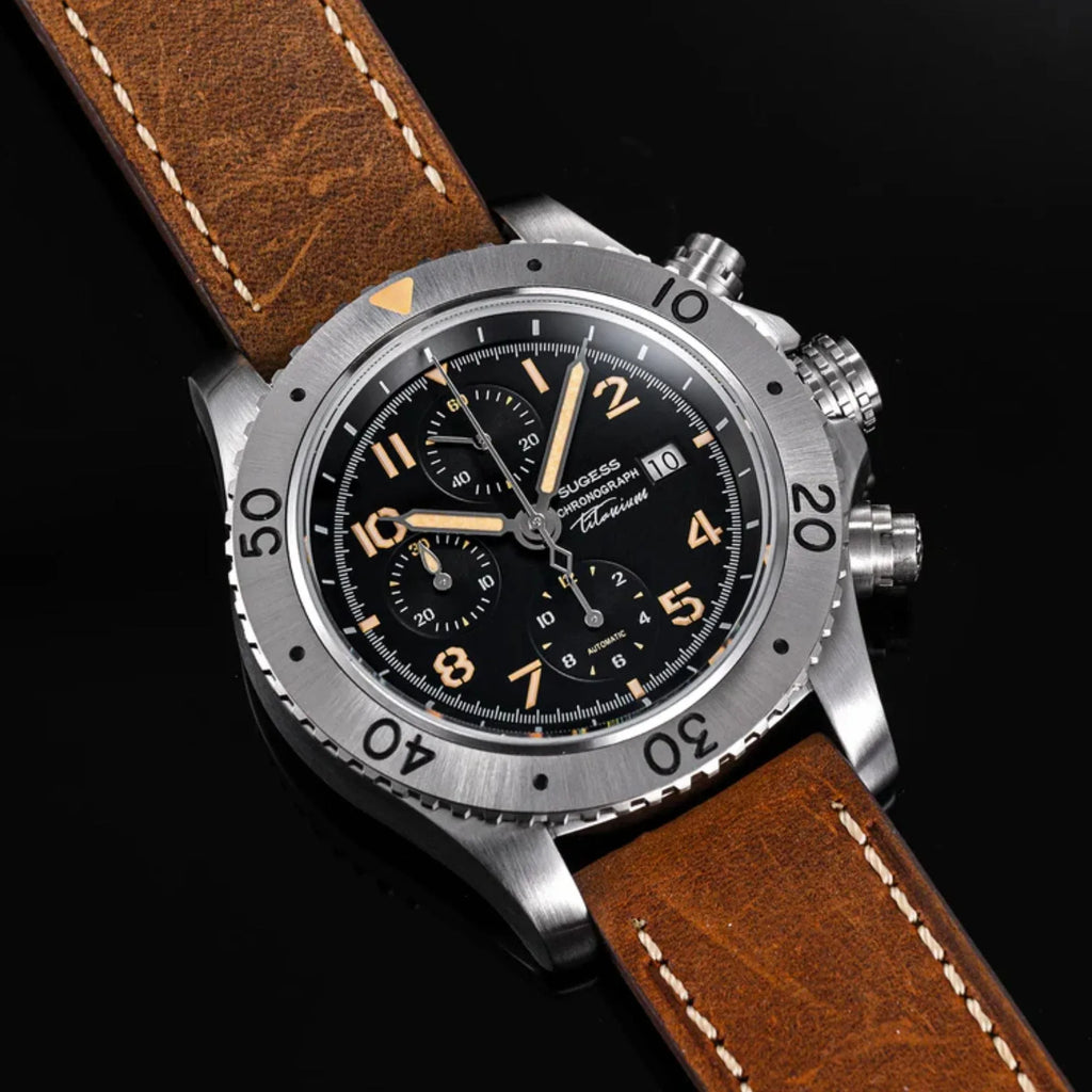 Sugess S464 Titanium Chronograph White Dial - DREAM WATCHES
