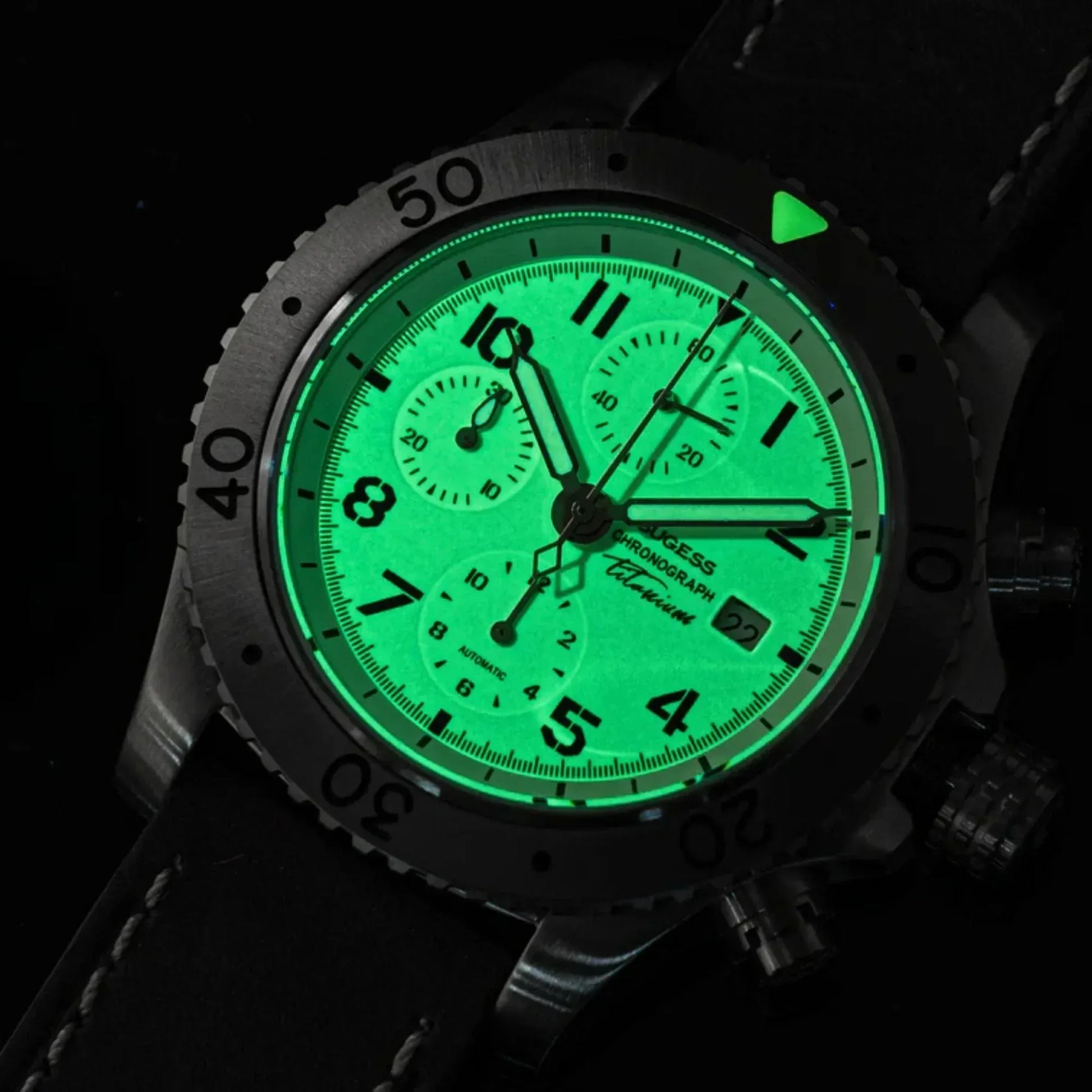Sugess S464 Titanium Chronograph White Dial - DREAM WATCHES