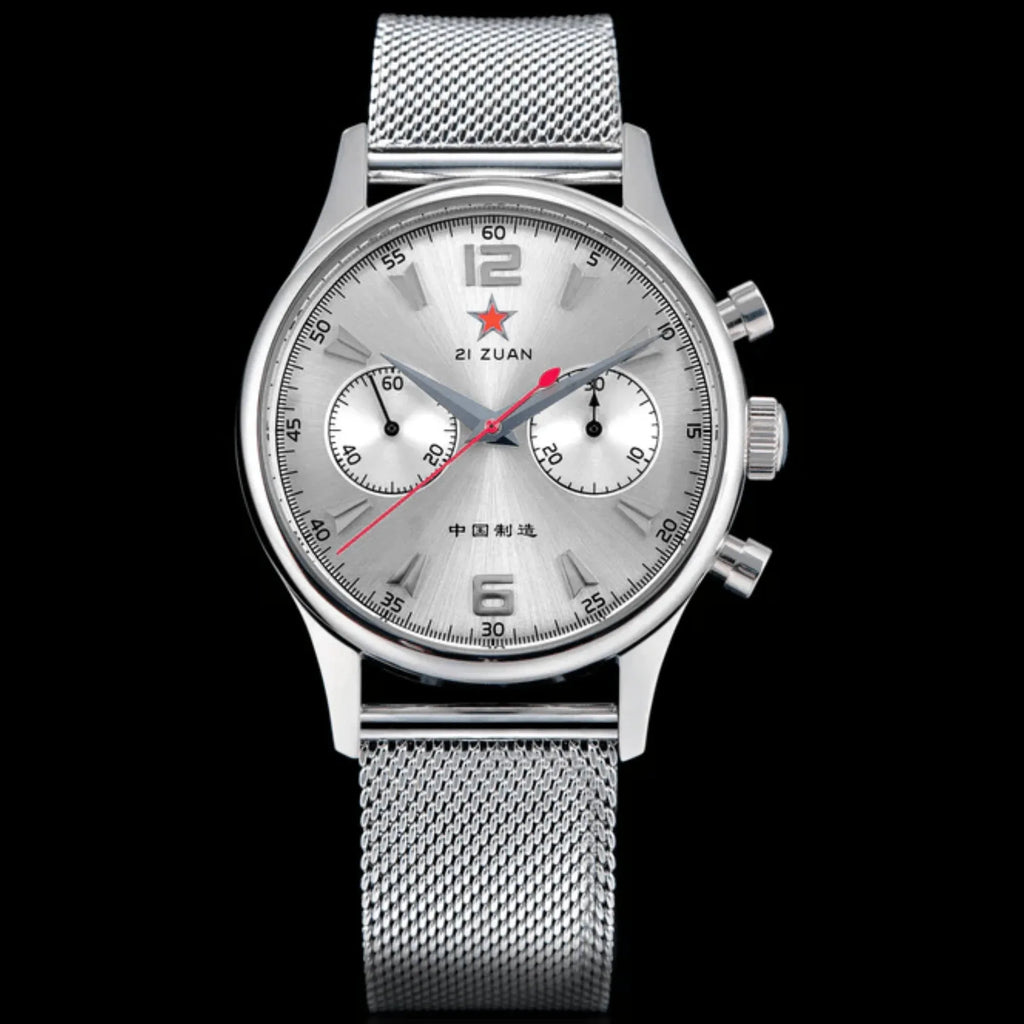 Sugess Seagull Movement Watch SU1963S 1963 40mm Silver Dial Swan Neck Regulator - DREAM WATCHES