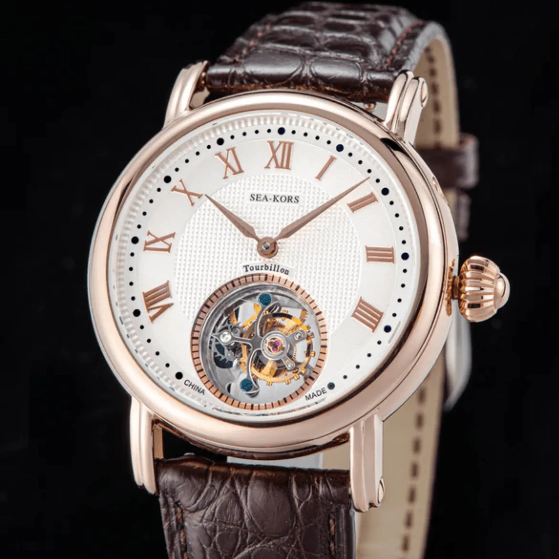 Sugess Seakors Tourbillon SE8000GW Rose Gold Case - DREAM WATCHES