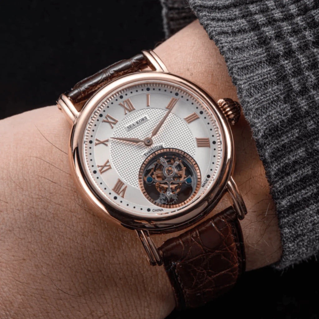 Sugess Seakors Tourbillon SE8000GW Rose Gold Case - DREAM WATCHES