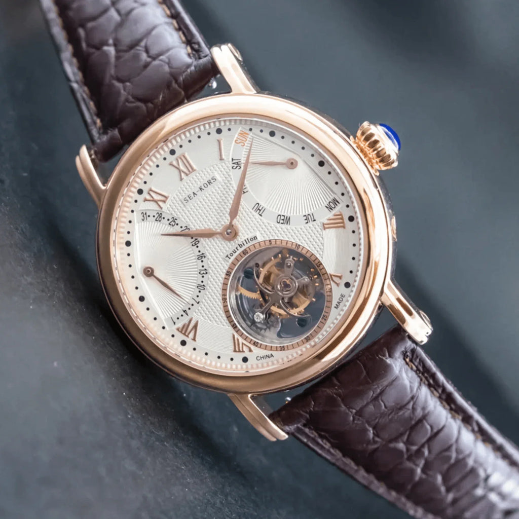 Sugess Seakors Tourbillon SE8004GW Rose Gold Case - DREAM WATCHES