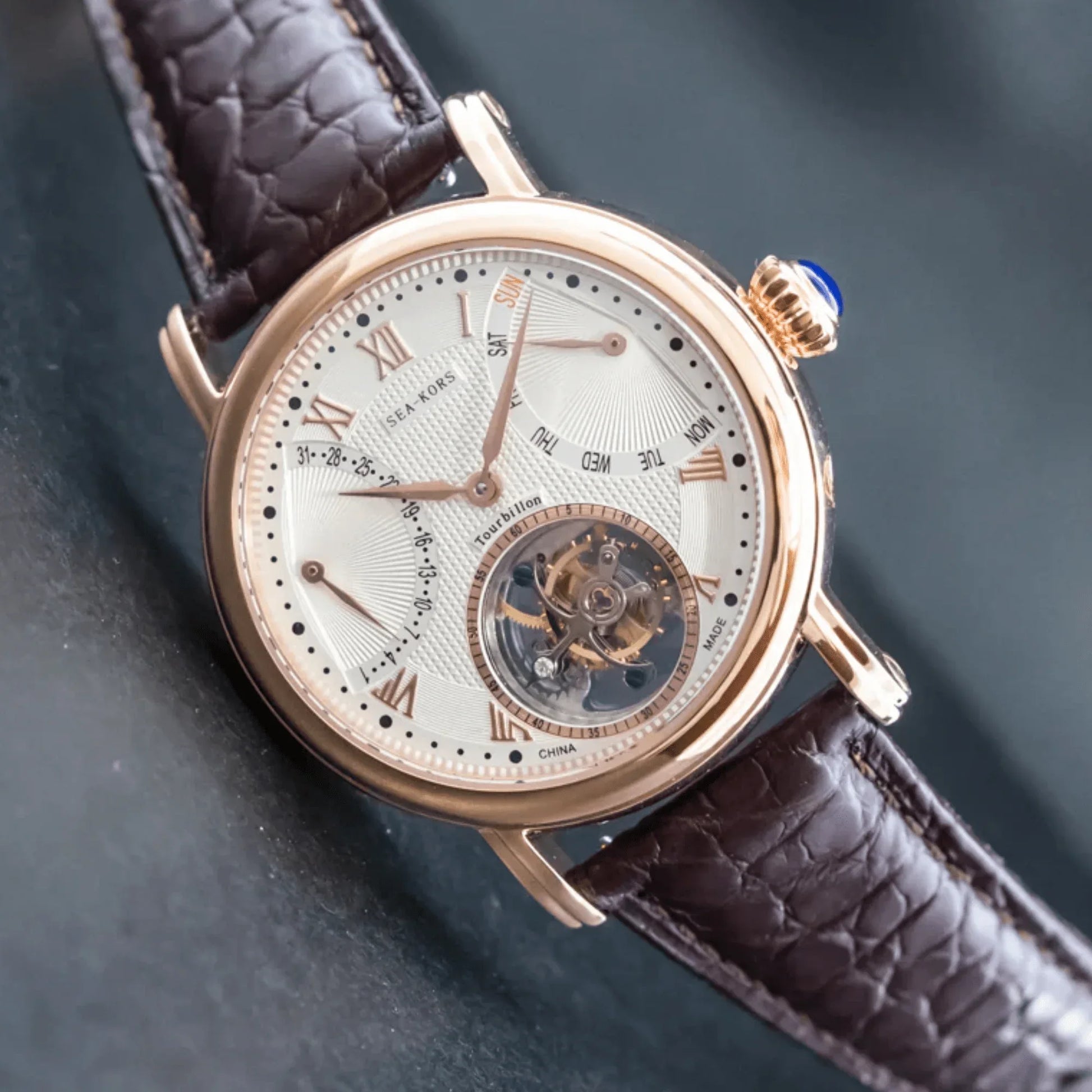 Sugess Seakors Tourbillon SE8004GW Rose Gold Case - DREAM WATCHES