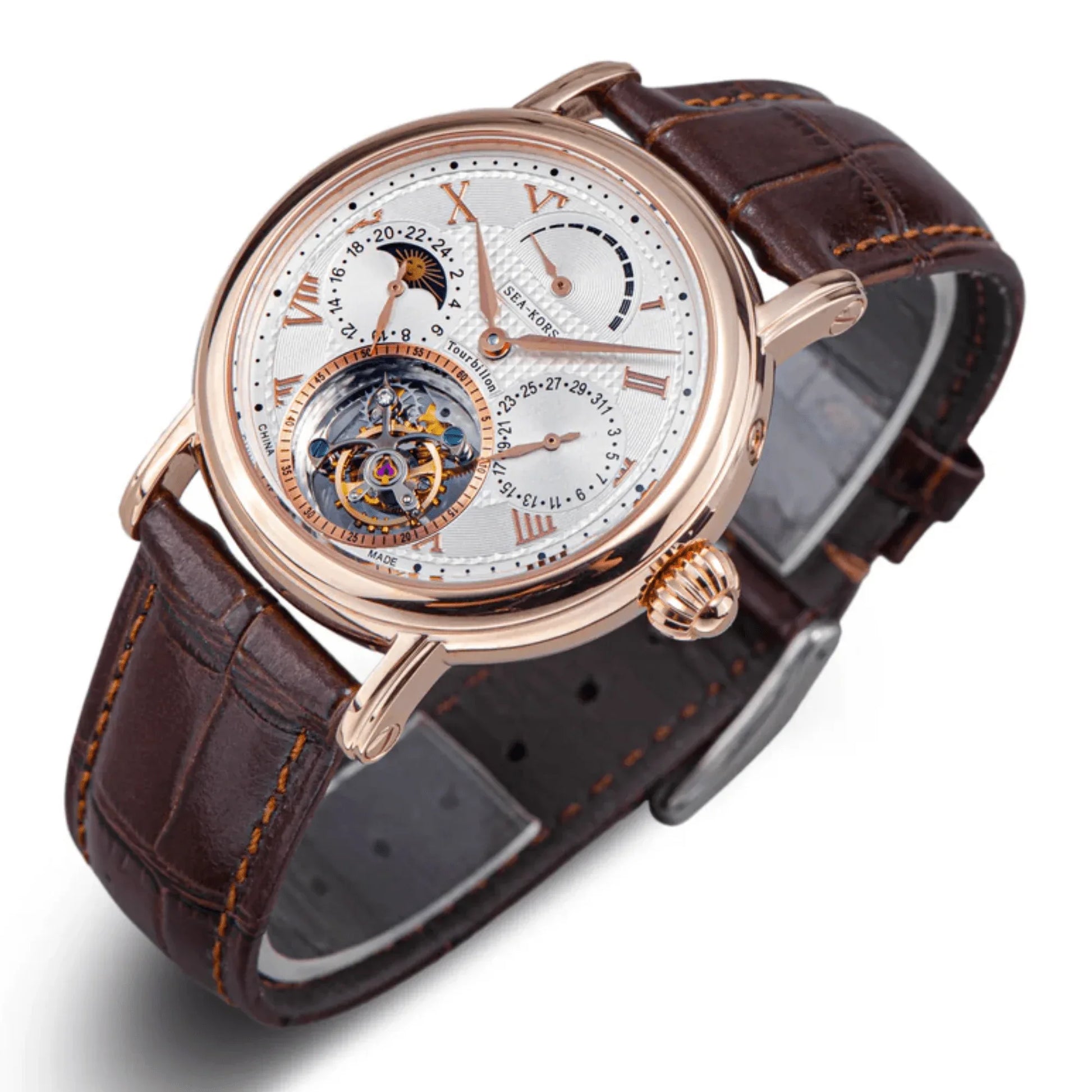 Sugess Seakors Tourbillon SE8007GW Rose Gold Case - DREAM WATCHES