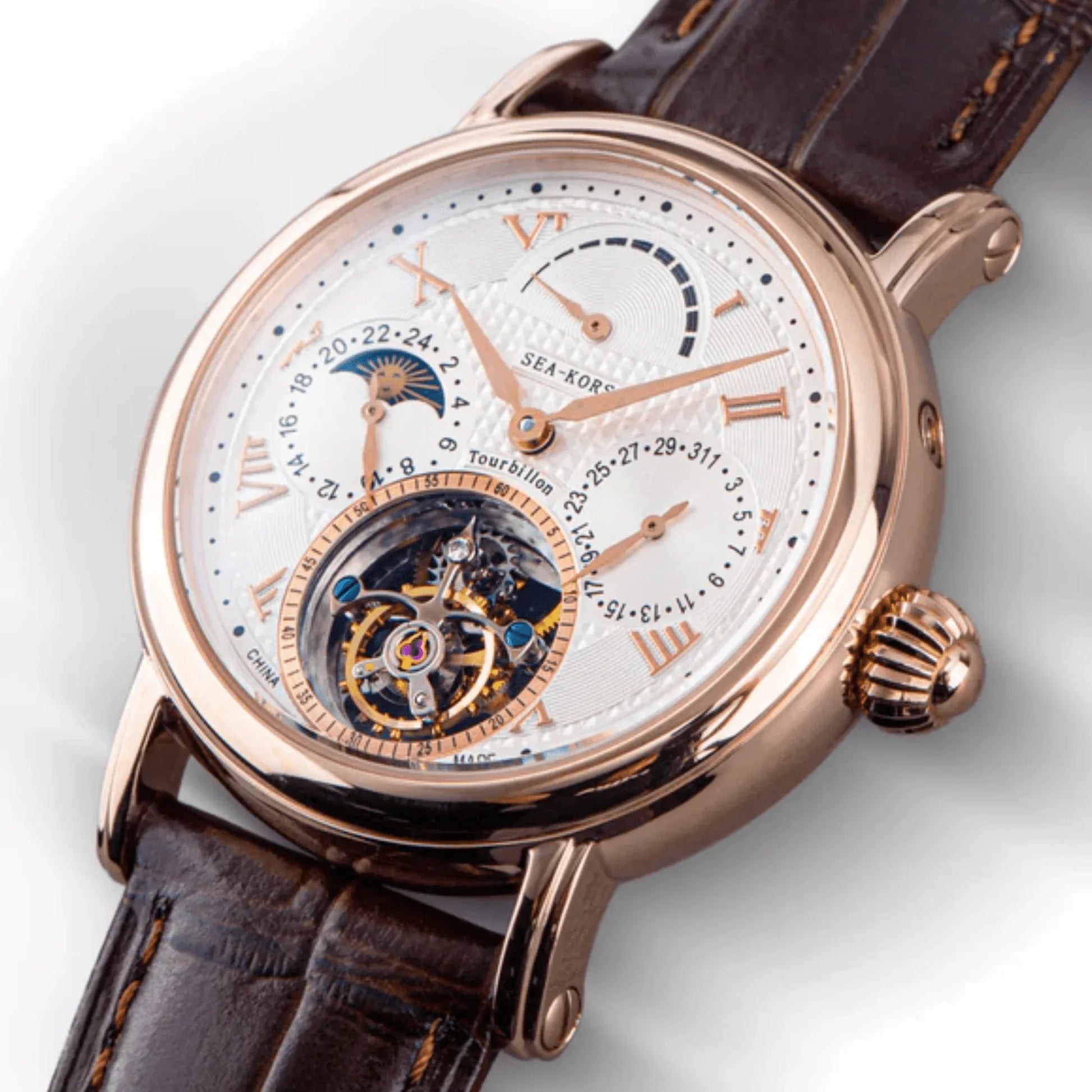 Sugess Seakors Tourbillon SE8007GW Rose Gold Case - DREAM WATCHES