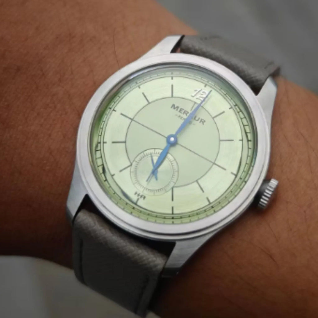 The New Business LEVEE Series Manual Chorded Watch Cross Line Dial Dial Retro with Small Seconds - Pista - DREAM WATCHES
