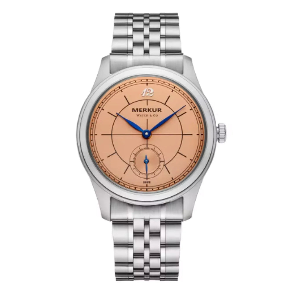 The New Business LEVEE Series Manual Chorded Watch Cross Line Dial Retro with Small Seconds - Salmon - DREAM WATCHES