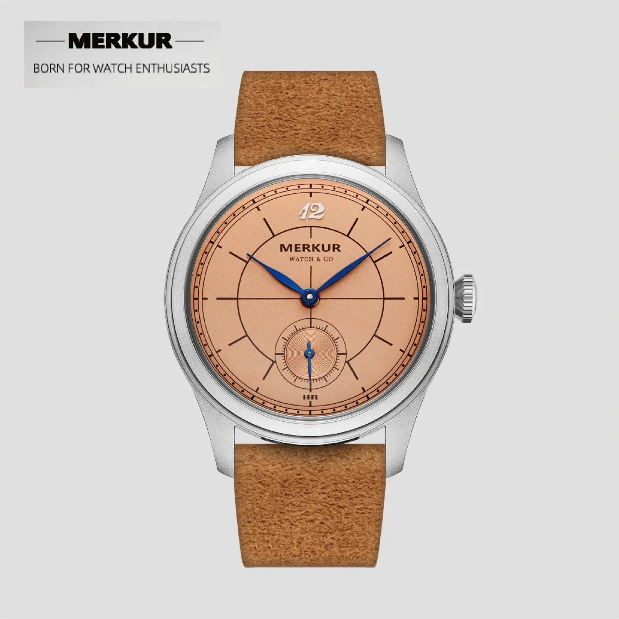 The New Business LEVEE Series Manual Chorded Watch Cross Line Dial Retro with Small Seconds - Salmon - DREAM WATCHES