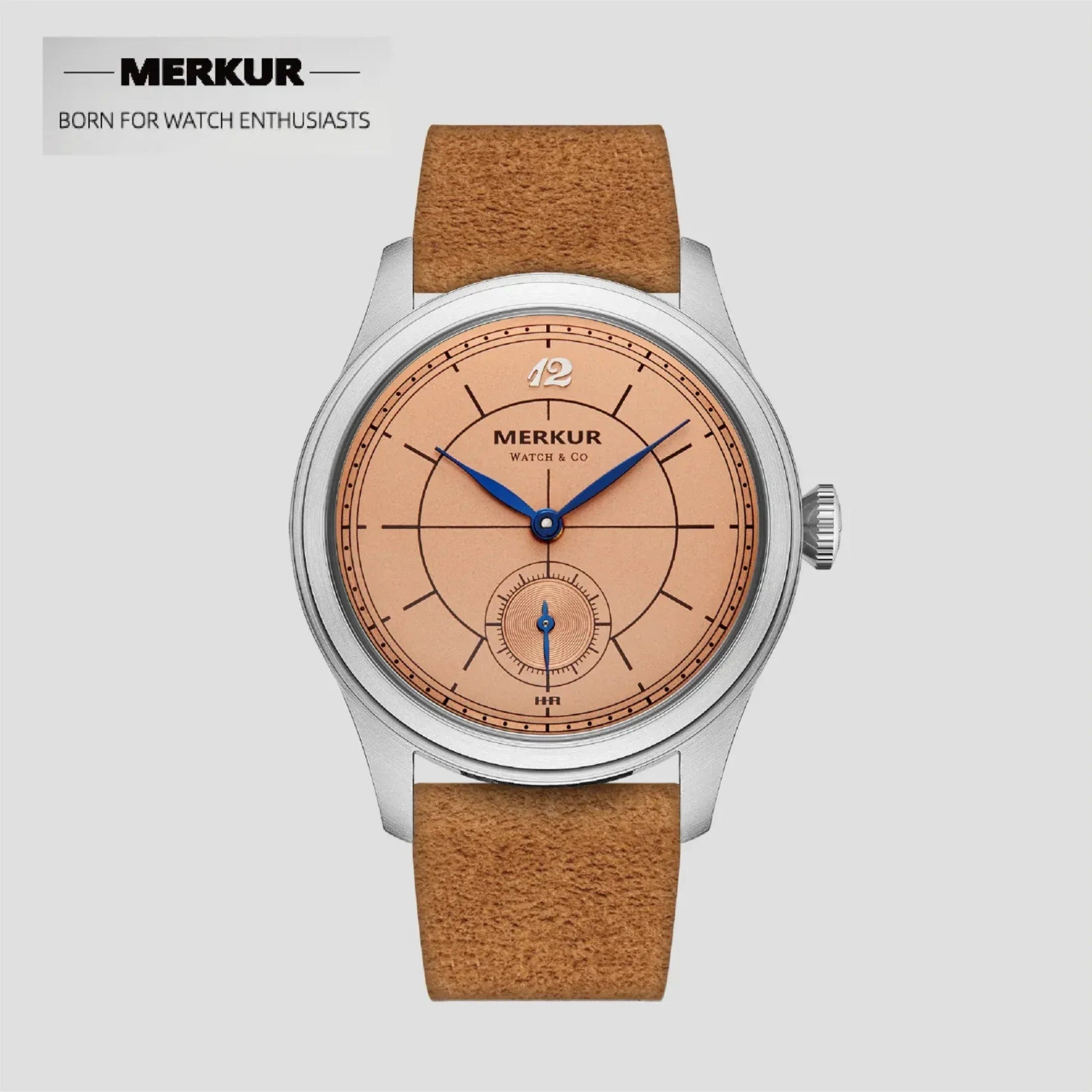 The New Business LEVEE Series Manual Chorded Watch Cross Line Dial Retro with Small Seconds - Salmon - DREAM WATCHES