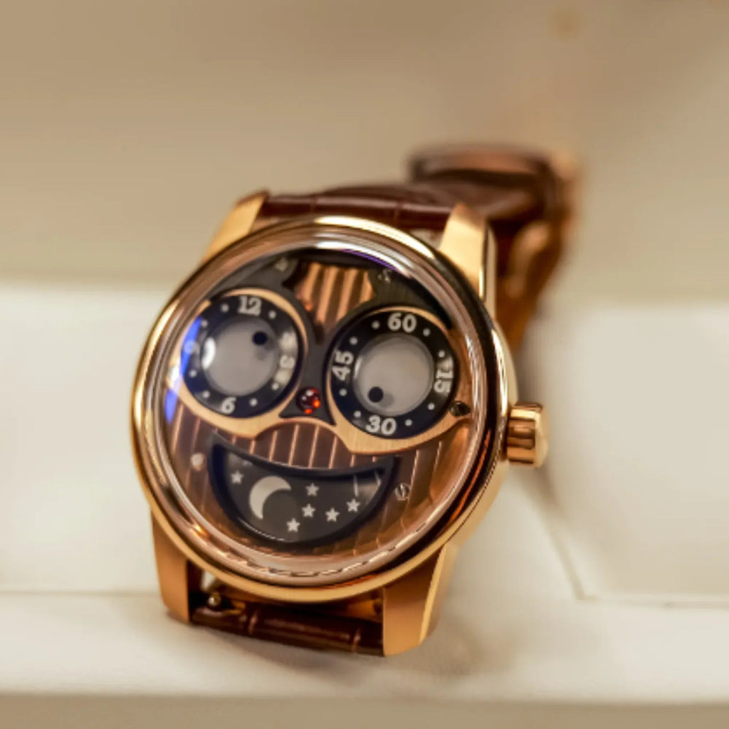 Unique Joker Watch with Seiko automatic movement Stainless Steel See-through Bottom Watch - Golden - DREAM WATCHES