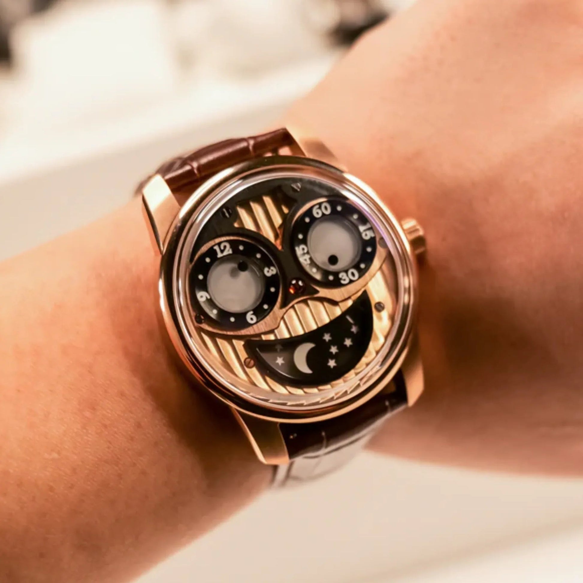 Unique Joker Watch with Seiko automatic movement Stainless Steel See-through Bottom Watch - Golden - DREAM WATCHES