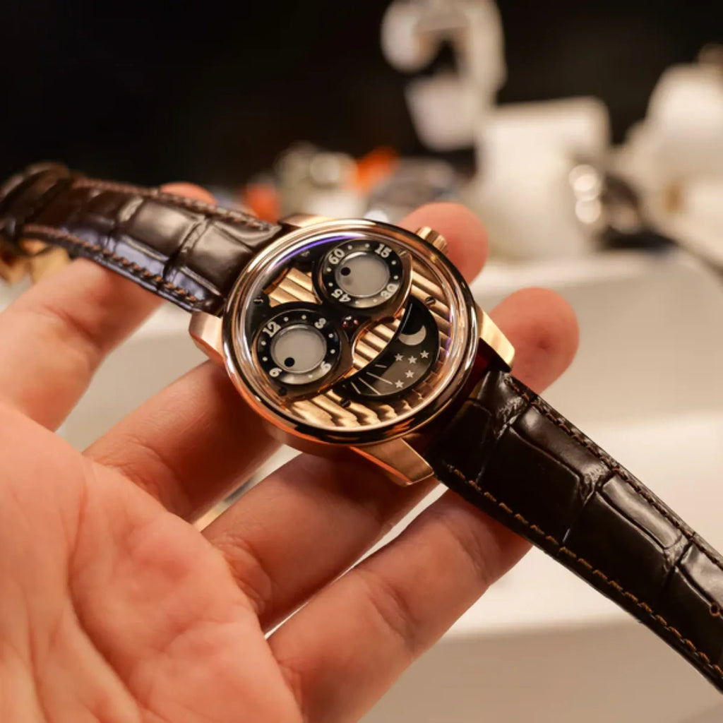 Unique Joker Watch with Seiko automatic movement Stainless Steel See-through Bottom Watch - Golden - DREAM WATCHES