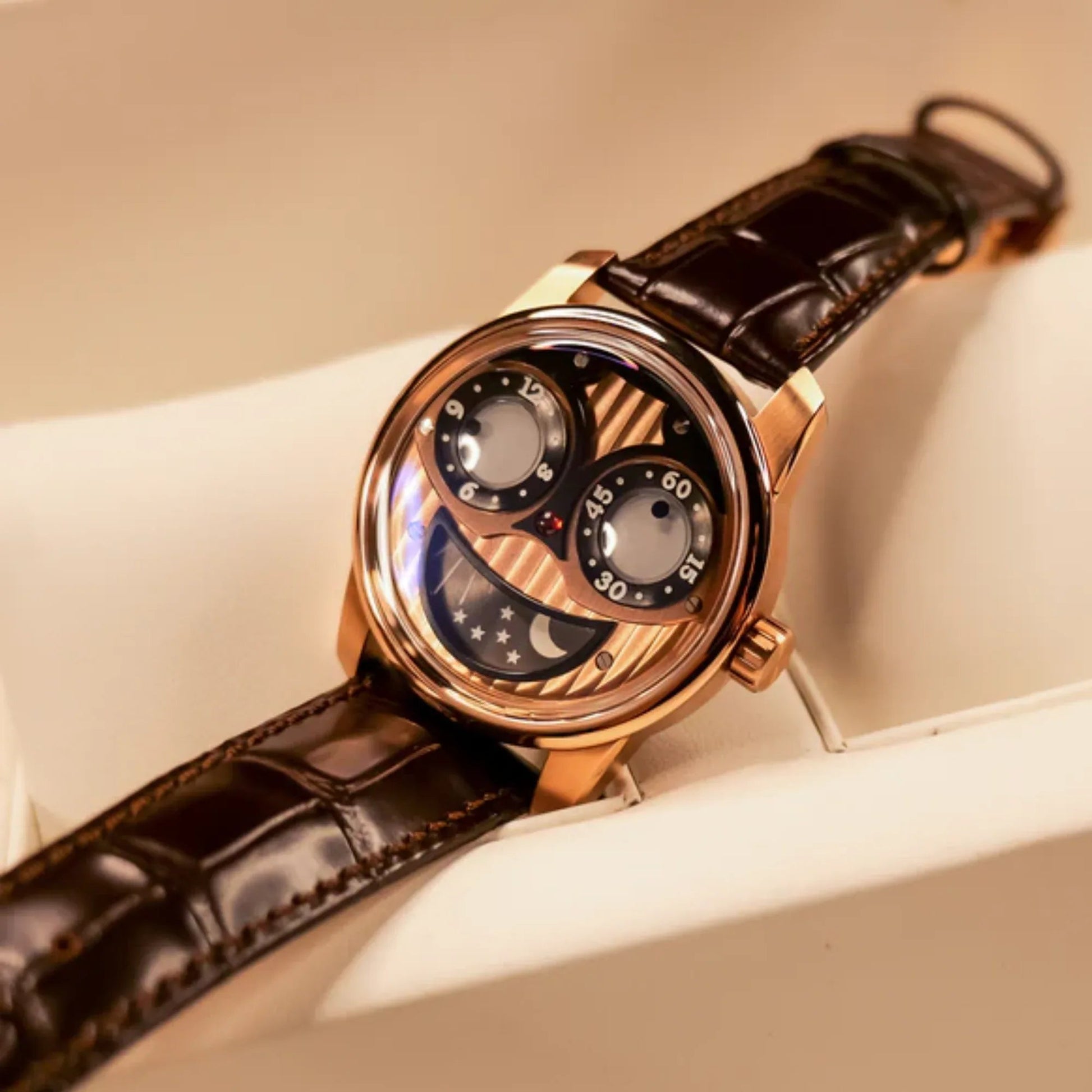 Unique Joker Watch with Seiko automatic movement Stainless Steel See-through Bottom Watch - Golden - DREAM WATCHES