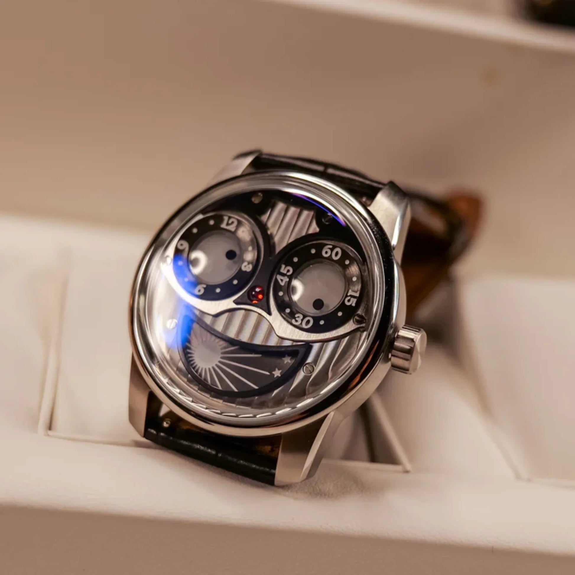 Unique Joker Watch with Seiko automatic movement Stainless Steel See-through Bottom Watch - Silver - DREAM WATCHES