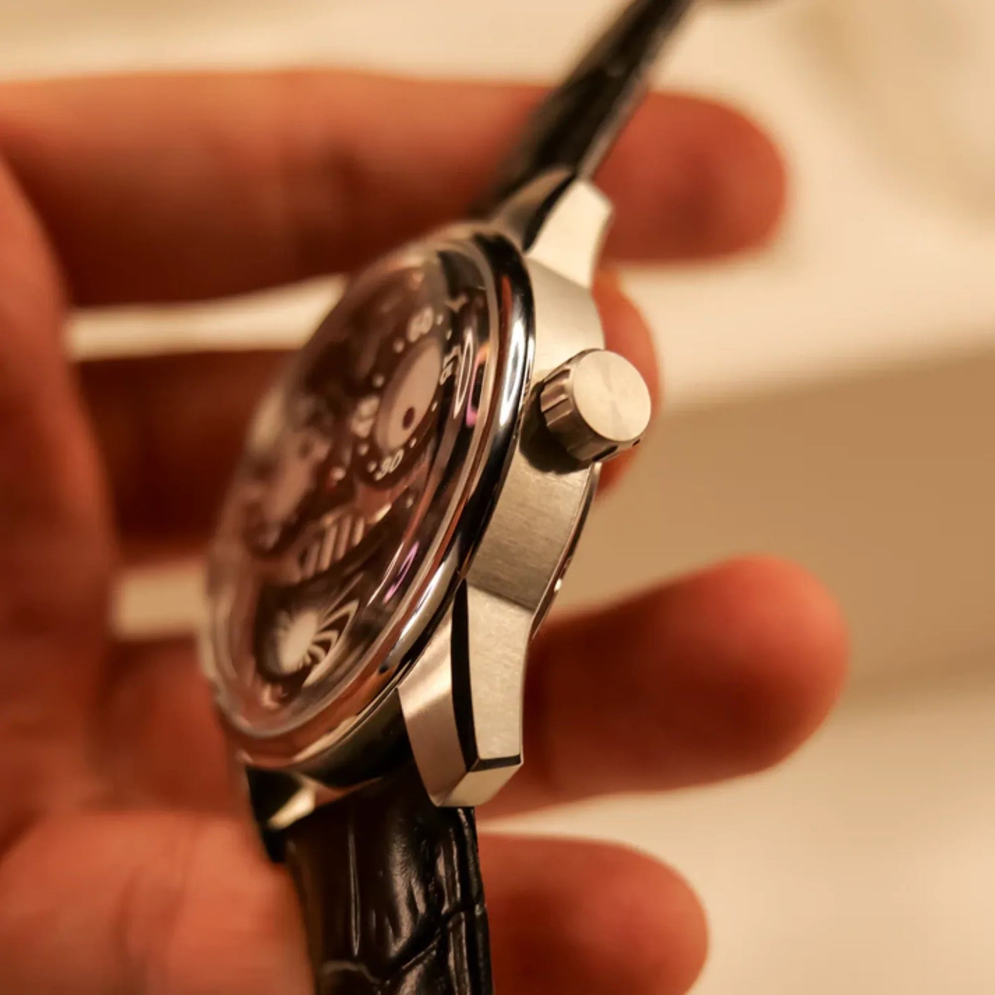 Unique Joker Watch with Seiko automatic movement Stainless Steel See-through Bottom Watch - Silver - DREAM WATCHES