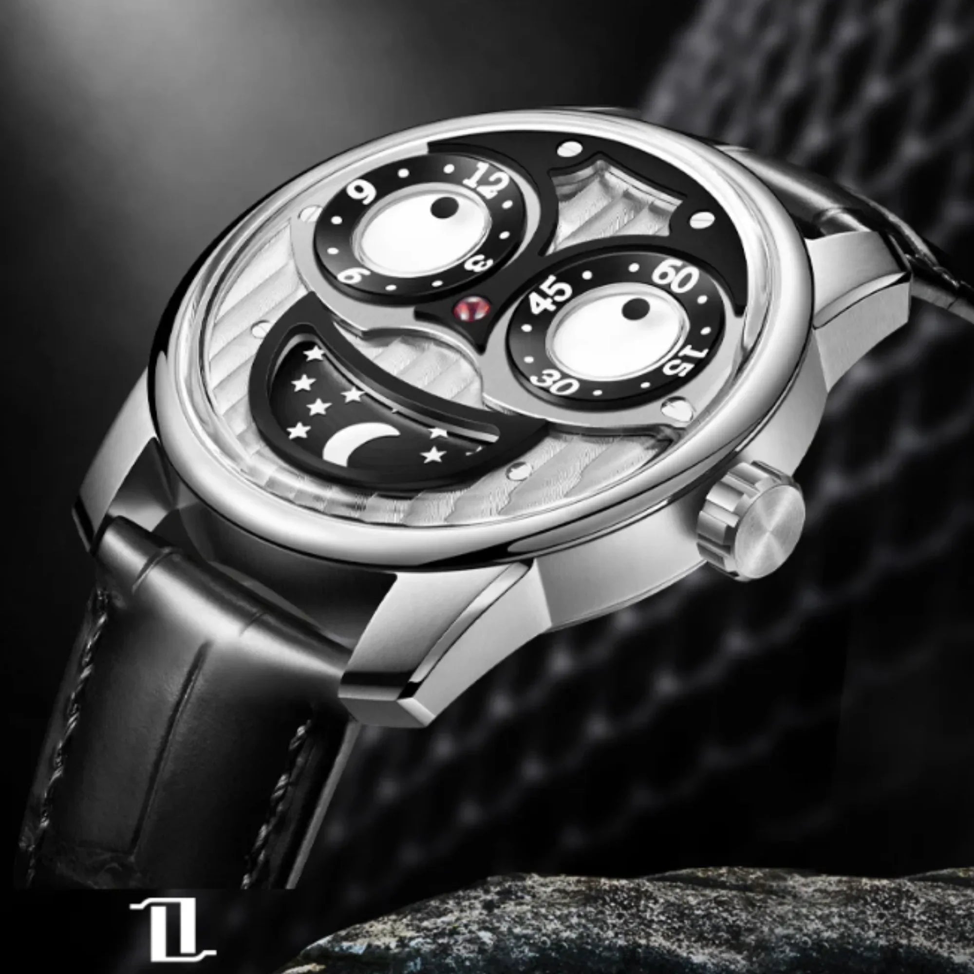 Unique Joker Watch with Seiko automatic movement Stainless Steel See-through Bottom Watch - Silver - DREAM WATCHES