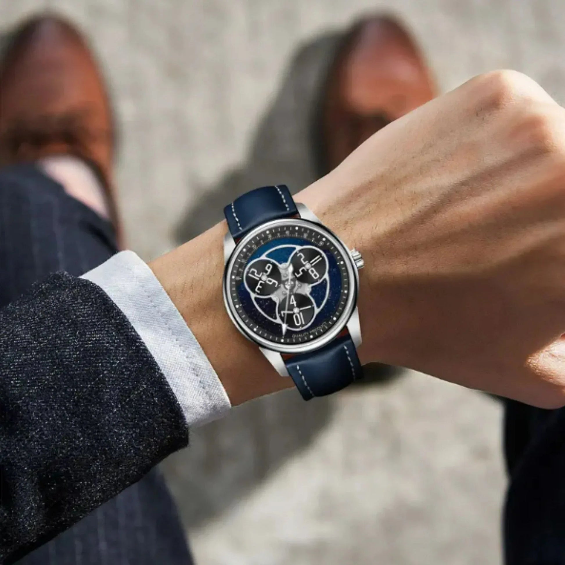 Unique Wandering hours Movement Stainless steel luminous mens Luxury Watch - DREAM WATCHES