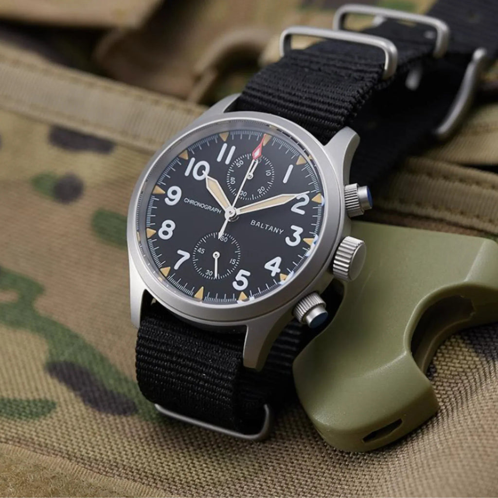 Vintage Military Style Quartz Chronograph Watch S5033 - DREAM WATCHES