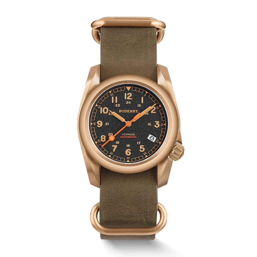VOYAGER - 100M Waterproof Bronze Automatic Field Watch | Black - DREAM WATCHES