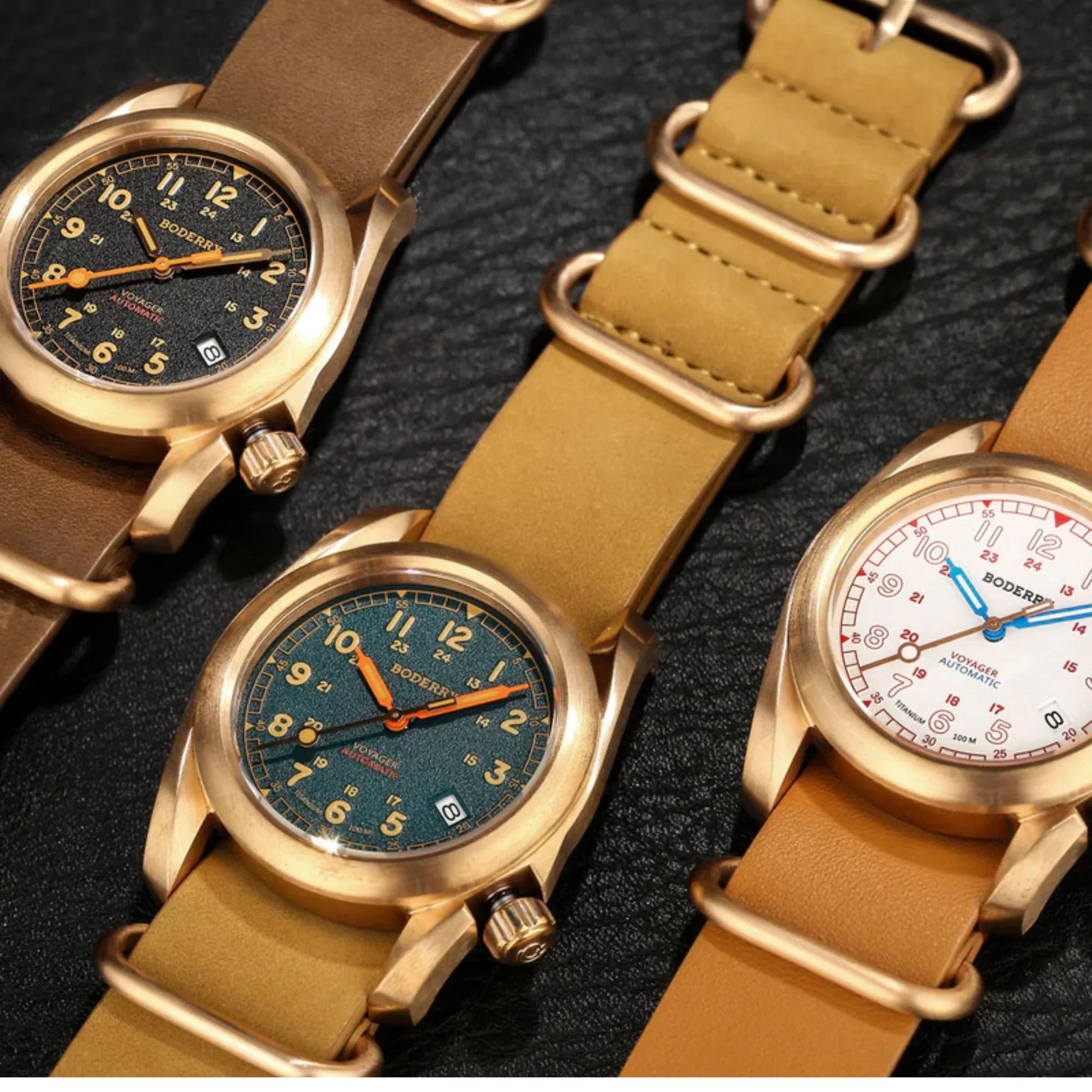 VOYAGER - 100M Waterproof Bronze Automatic Field Watch | Black - DREAM WATCHES