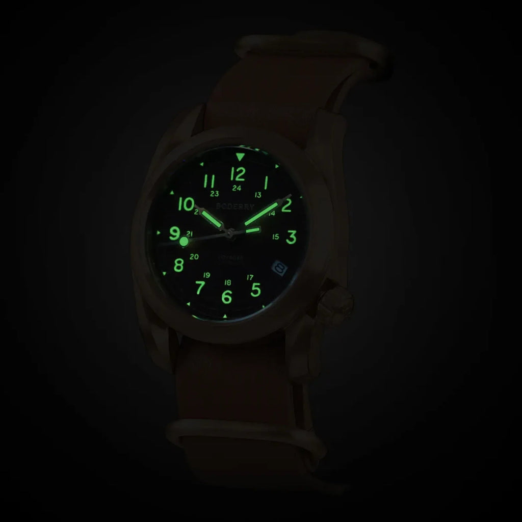 VOYAGER - 100M Waterproof Bronze Automatic Field Watch | Red - DREAM WATCHES