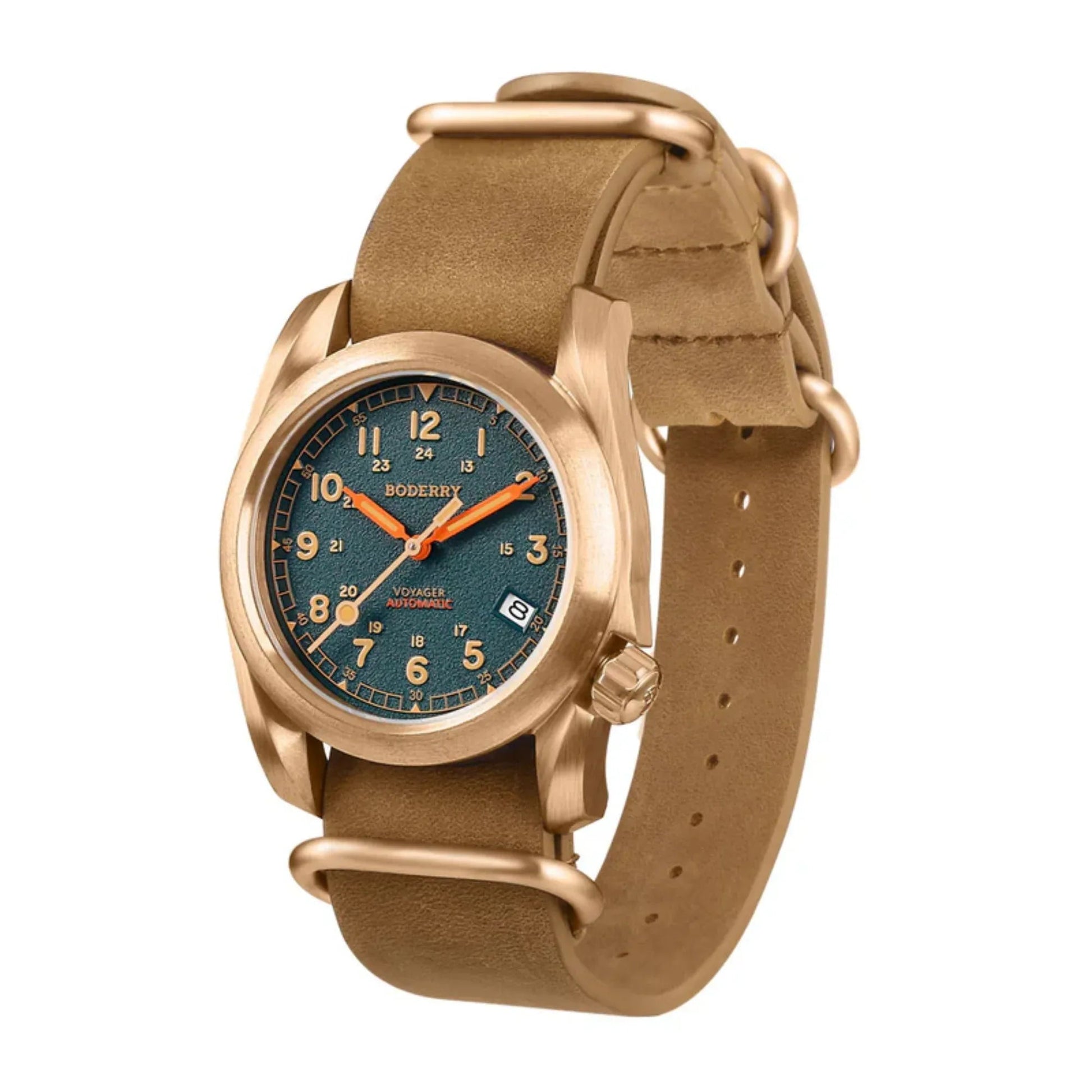 VOYAGER - 100M Waterproof Bronze Automatic Field Watch | Sandstone Green - DREAM WATCHES
