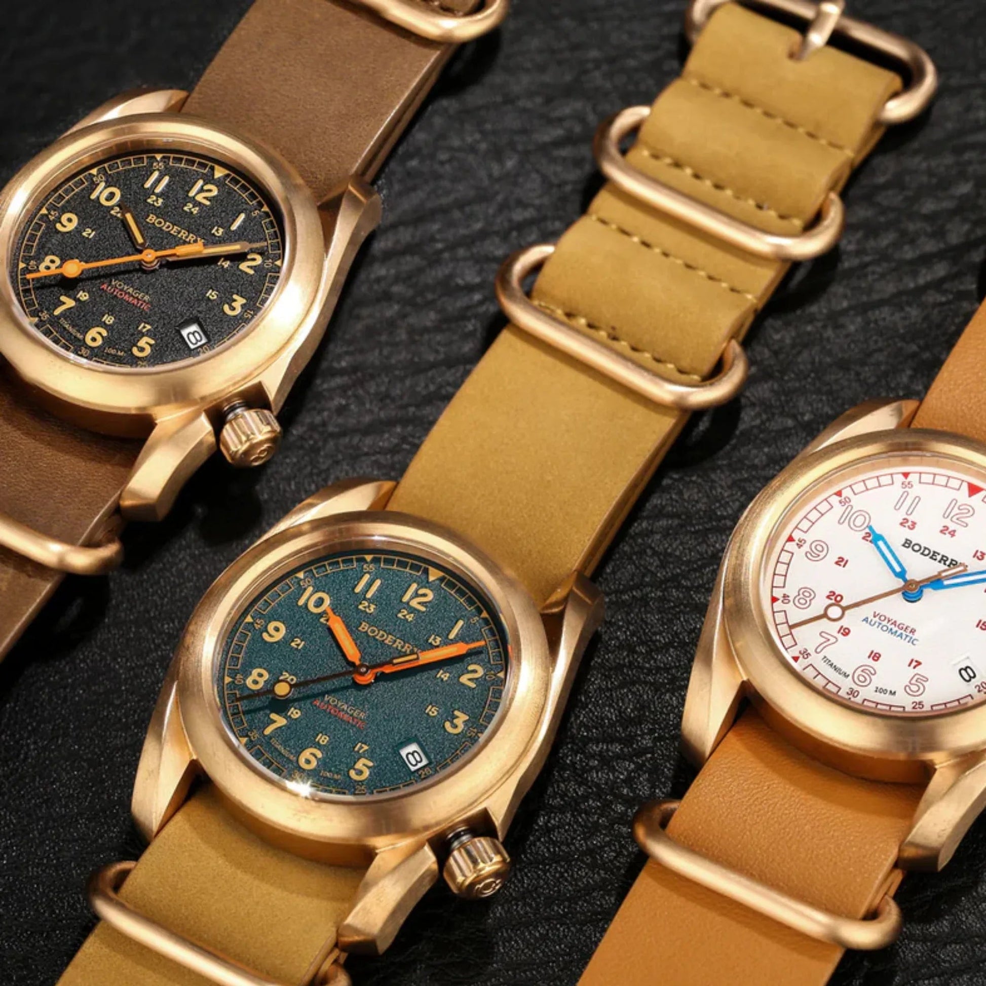 VOYAGER - 100M Waterproof Bronze Automatic Field Watch | Sandstone Green - DREAM WATCHES