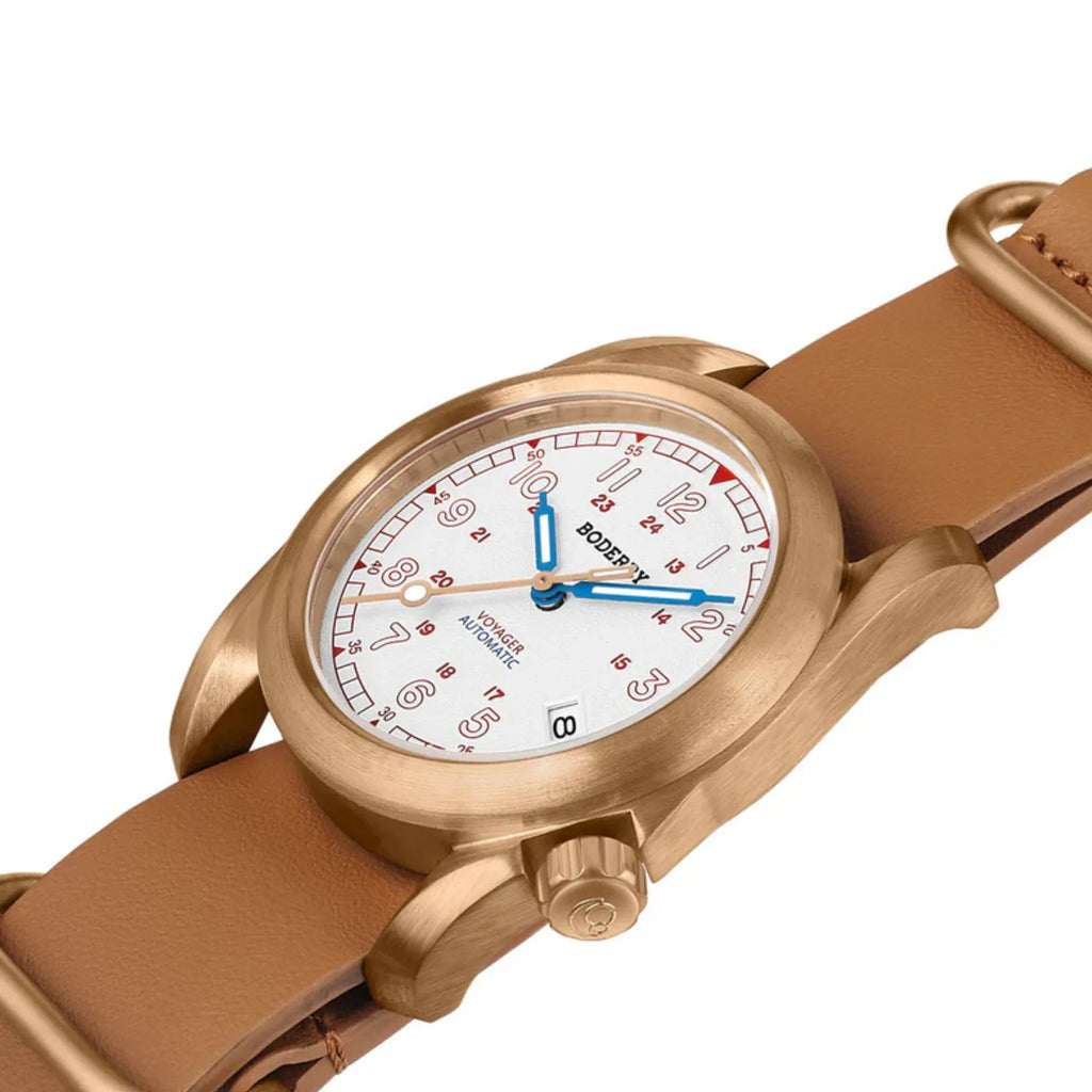 VOYAGER - 100M Waterproof Bronze Automatic Field Watch | White - DREAM WATCHES