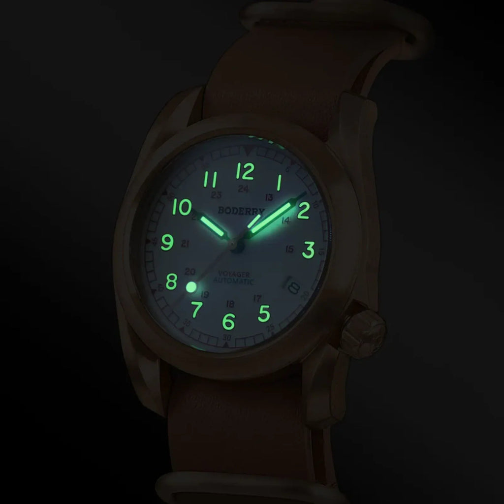 VOYAGER - 100M Waterproof Bronze Automatic Field Watch | White - DREAM WATCHES