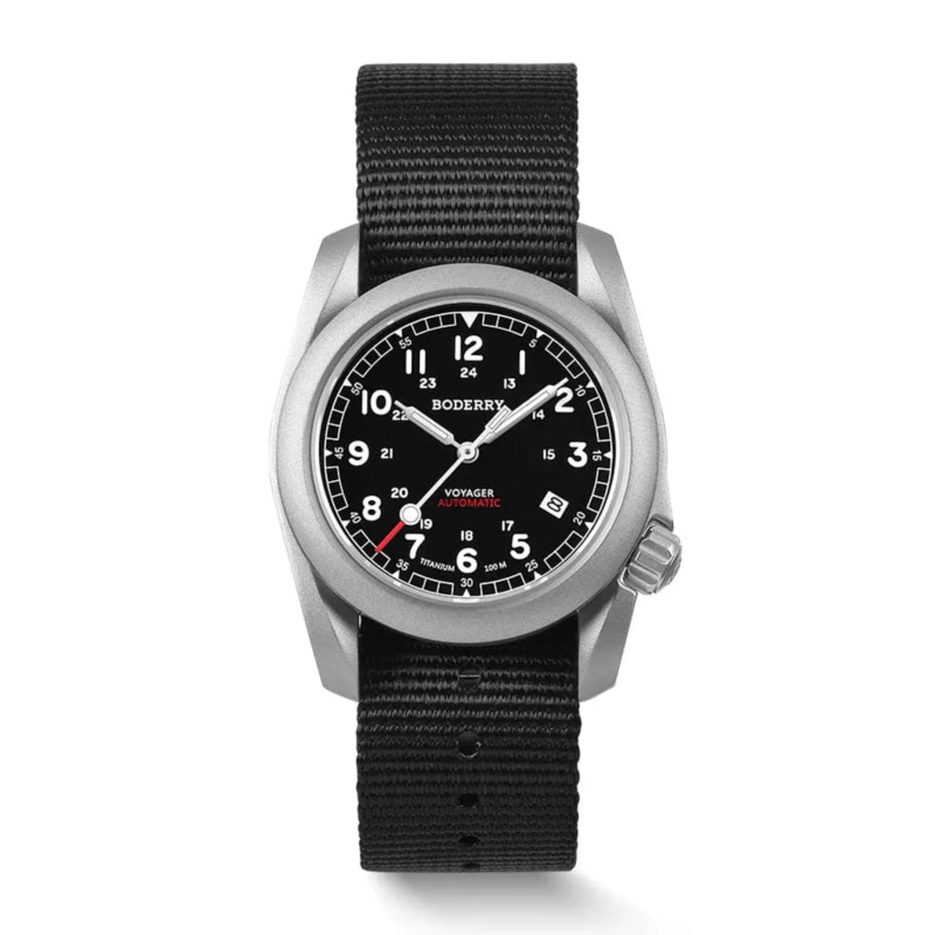 VOYAGER - 100M Waterproof Titanium Automatic Field Watch | Black - DREAM WATCHES